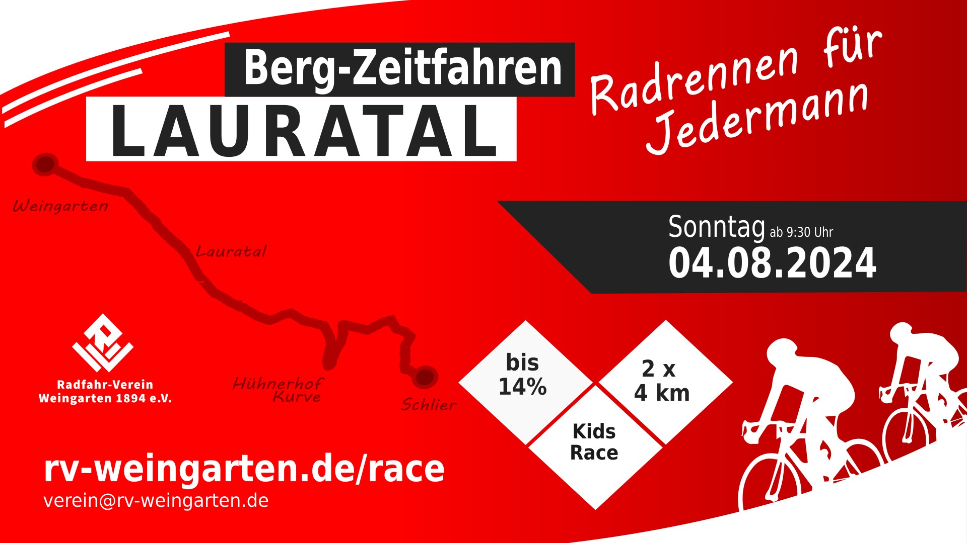 Banner für Lauratal-Bergzeitfahren im Format 1920x1080